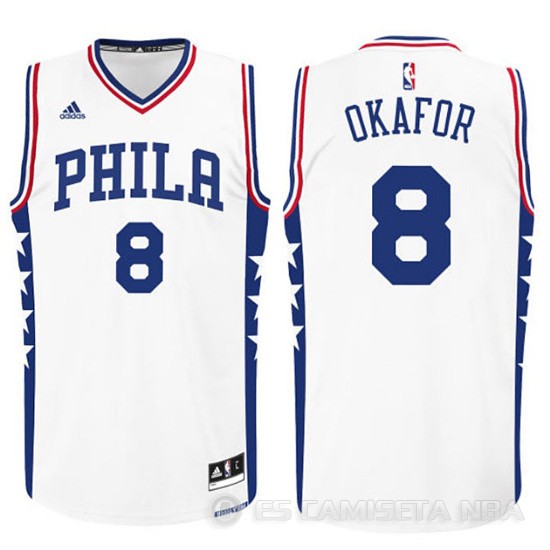 Camiseta Okafor #8 Philadelphia 76ers Blanco - Haga un click en la imagen para cerrar
